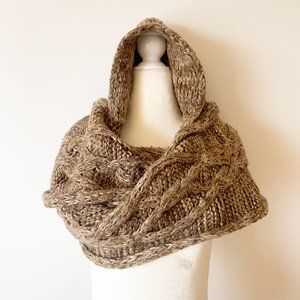 Snuggly Hooded Wrap Scarf in Walnut